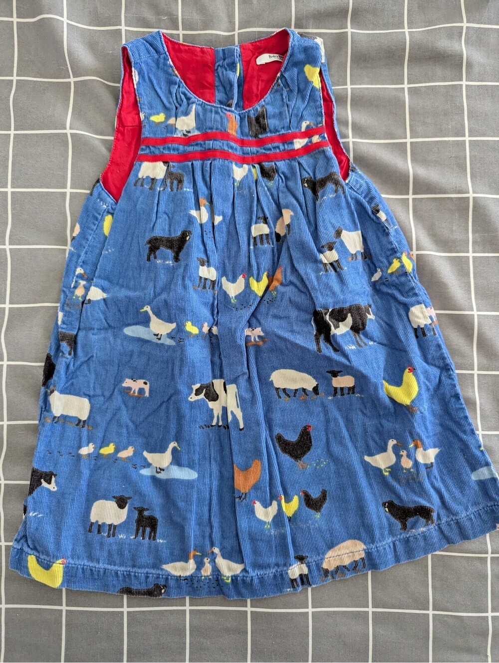 Boden farm animals pinnie dress